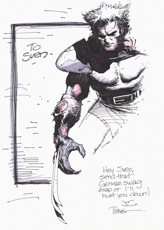 Half bidy Wolverine Sketch by Travis Charest