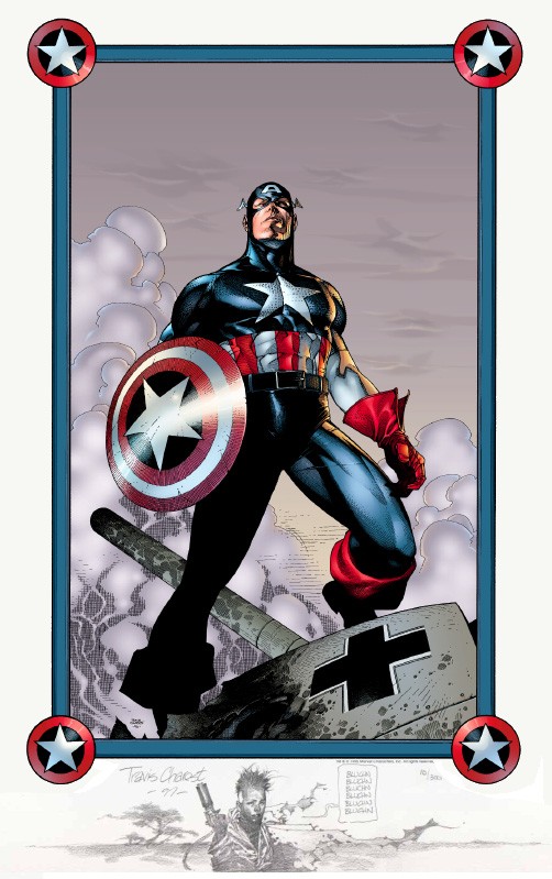 Captain America Pin-up w/ sketch 1